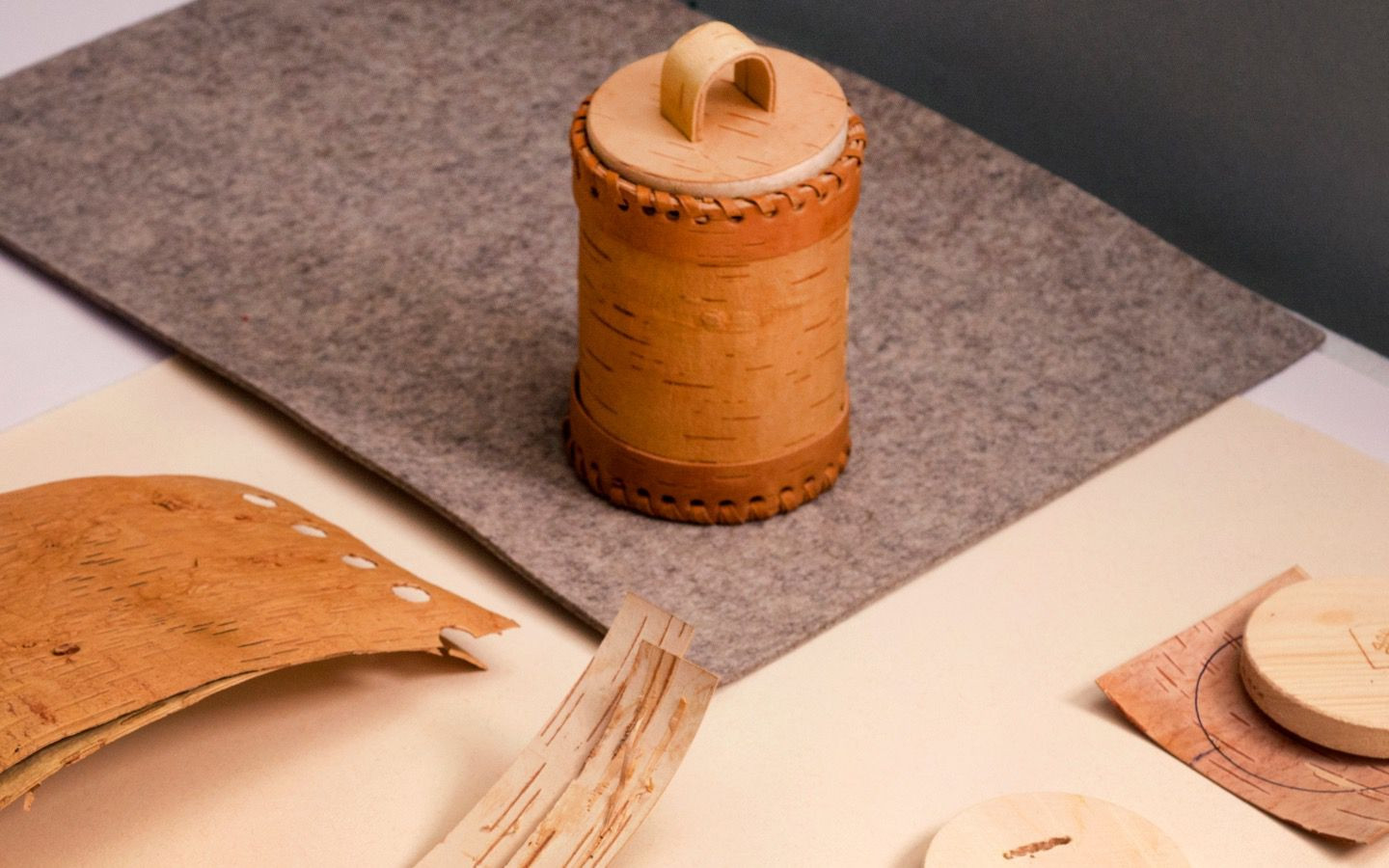 Birch bark food containers