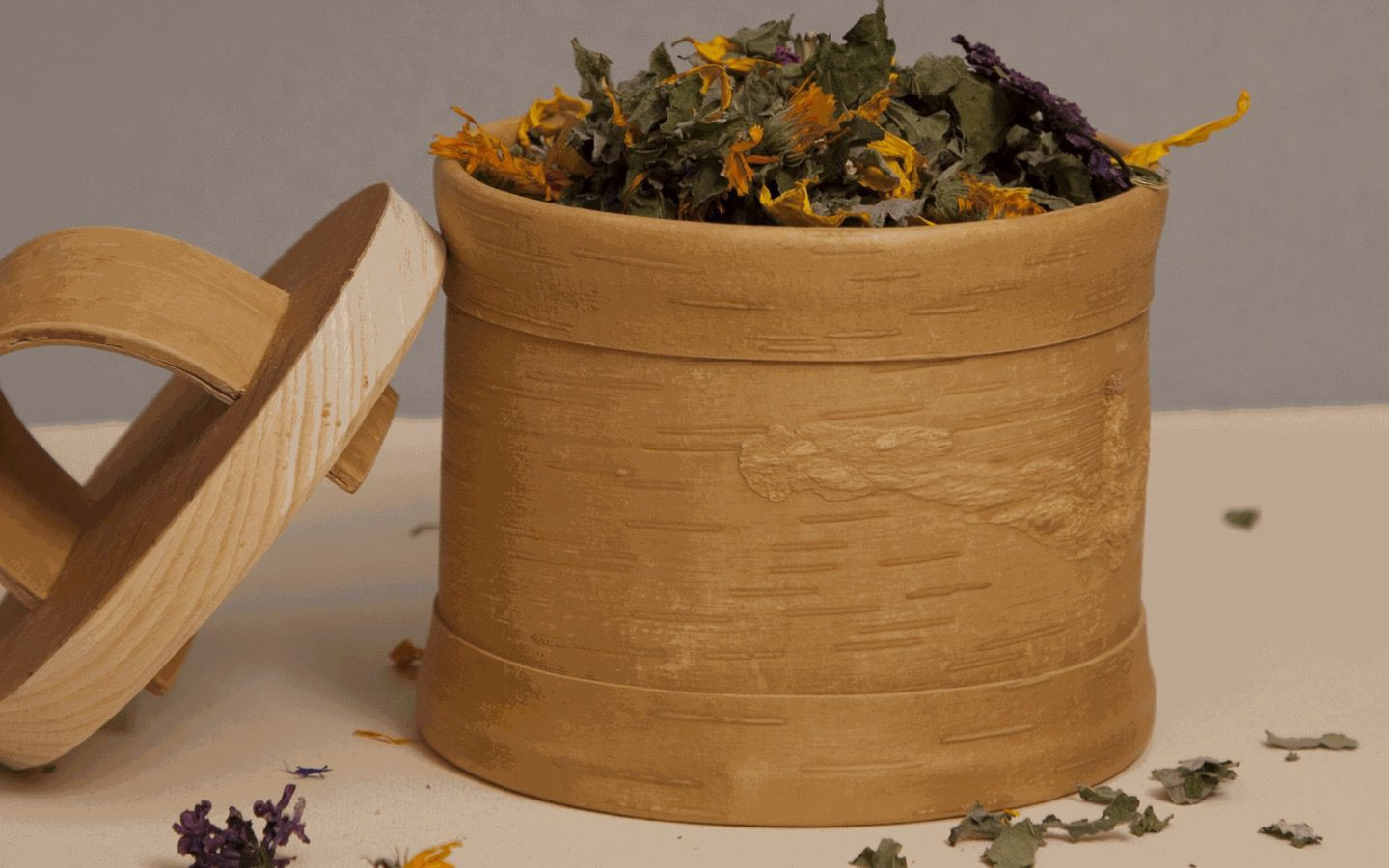 Birch bark food containers