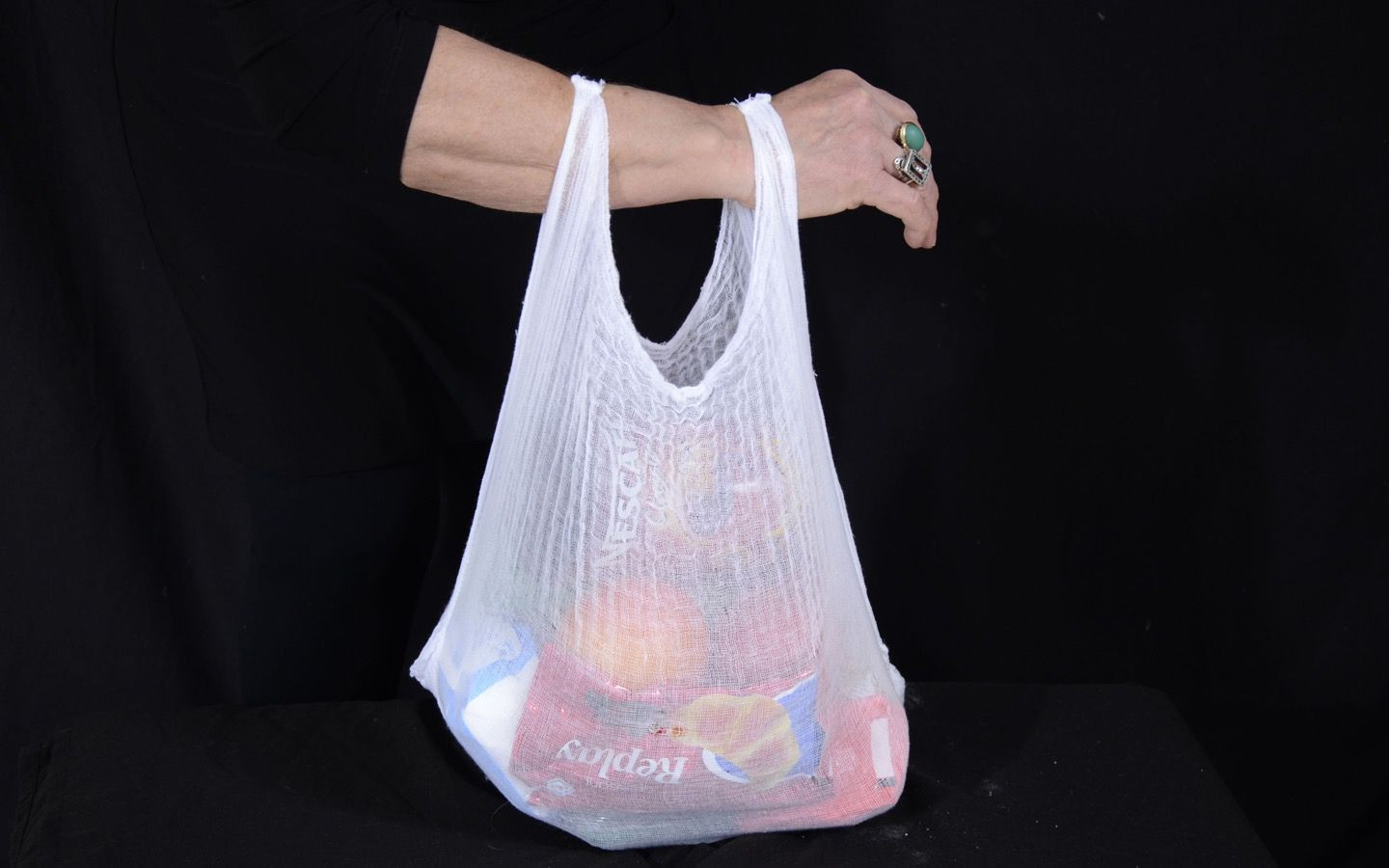 Cotton gauze grocery bag