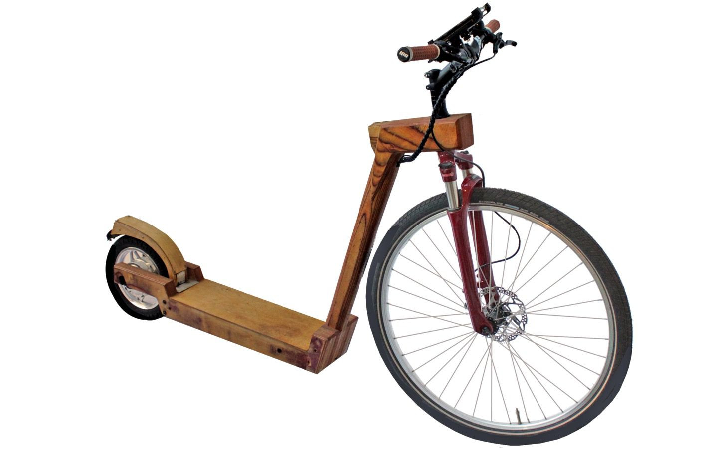 Electro-bicicleta de madera