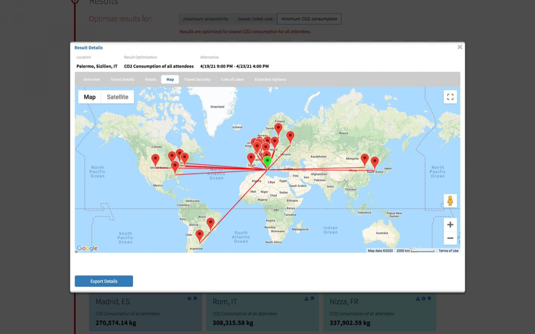 Green Meeting Place Finder