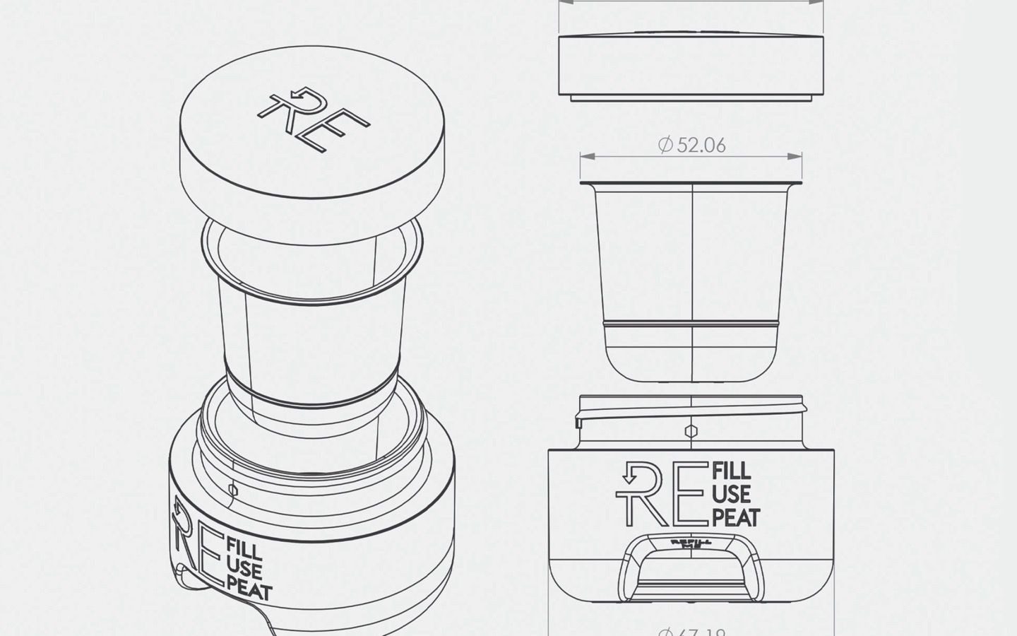 REfill REuse REpeat cream jar