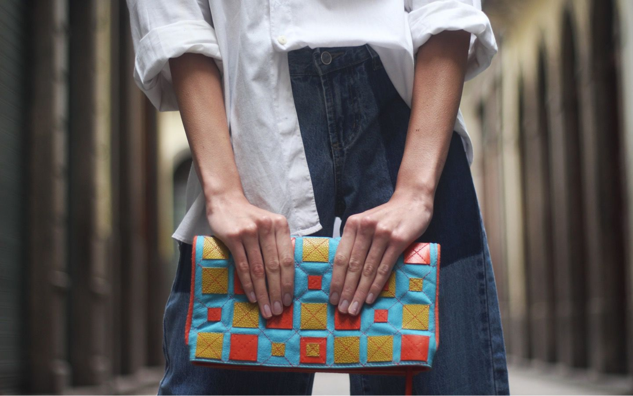 Upcycled leather handmade bag