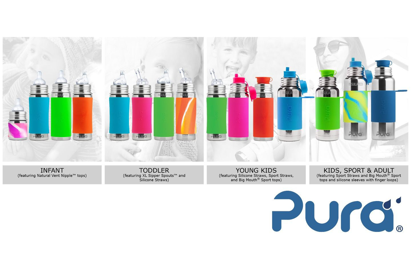 Pura insulated straw bottle