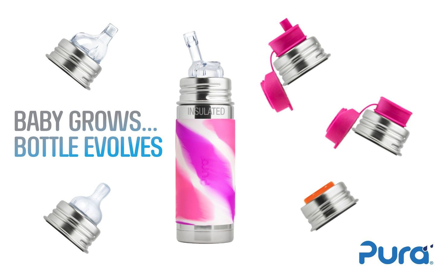 Pura insulated straw bottle